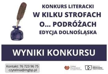 KONKURS LITERACKI W KILKU STROFACH O… PODRÓŻACH EDYCJA DOLNOŚLĄSKA TERMIN